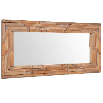 Decorative Mirror Teak 120x60 cm Rectangular