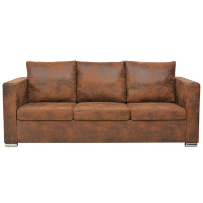 3-Seater Sofa 191x73x82 cm Artificial Suede Leather