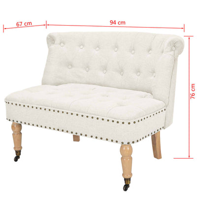 Loveseat Fabric 94x67x76 cm White - Payday Deals