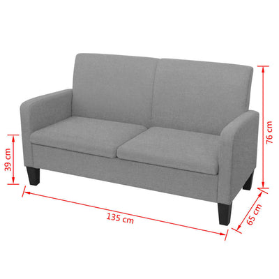 2-Seater Sofa 135x65x76 cm Light Grey