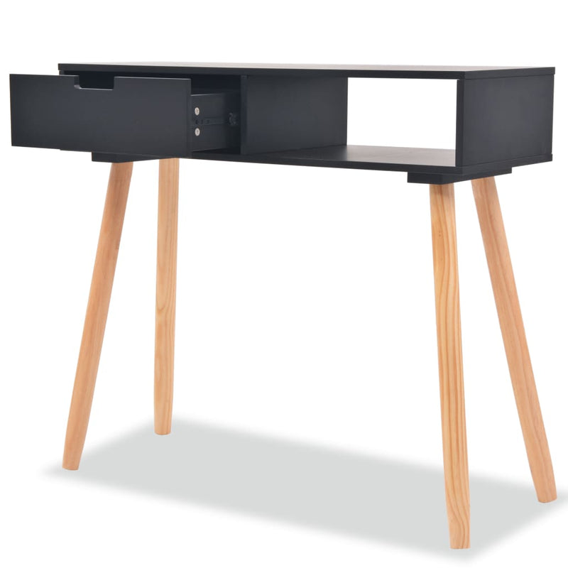 Console Table Solid Pinewood 80x30x72 cm Black - Payday Deals