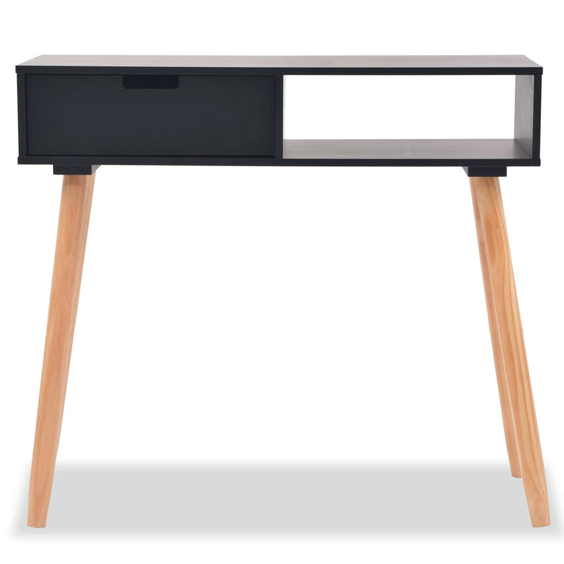 Console Table Solid Pinewood 80x30x72 cm Black - Payday Deals