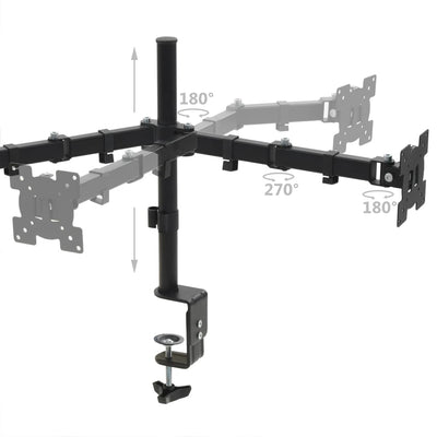 Monitor Desk Mount 32" Double Arms Height Adjustable