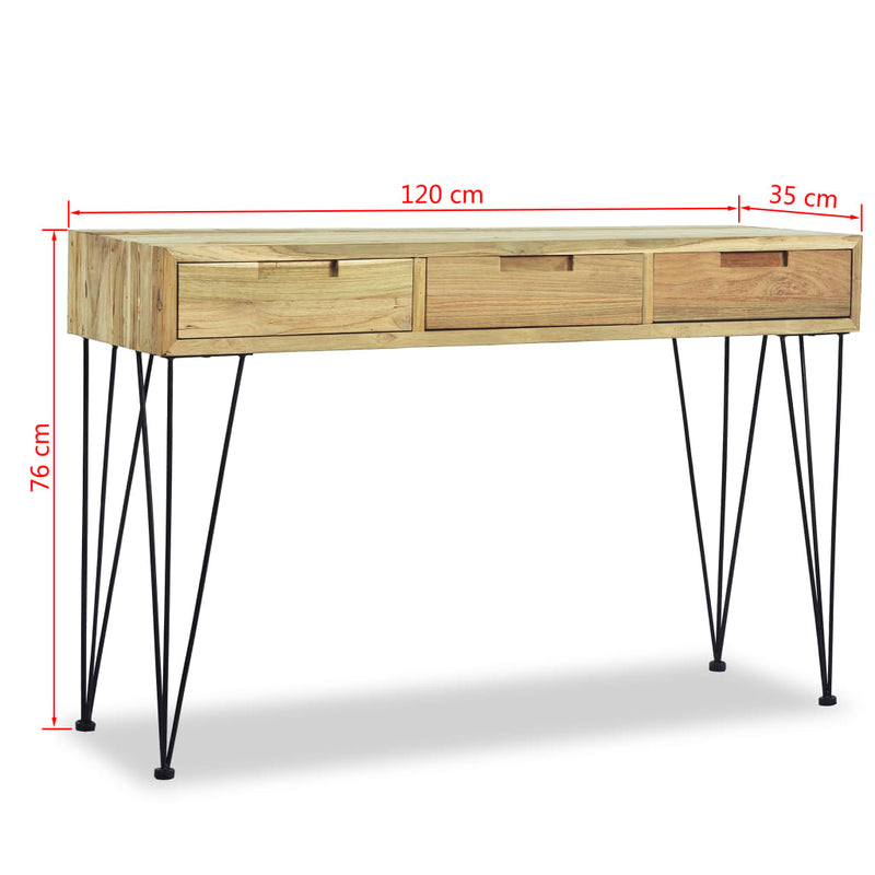 Console Table 120x35x76 cm Solid Teak - Payday Deals