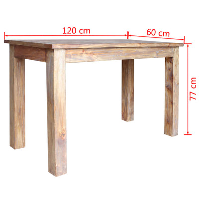 Dining Table Solid Reclaimed Wood 120x60x77 cm