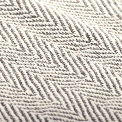 Throw Cotton Herringbone 125x150 cm Grey