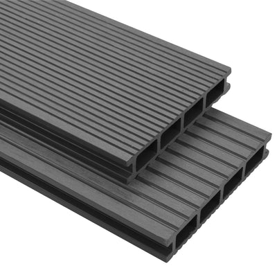 WPC Decking Boards with Accessories 30 m² 4 m Grey
