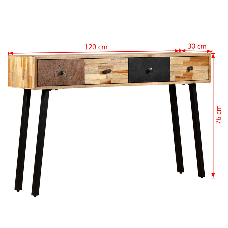 Console Table 120x30x76 cm Solid Reclaimed Teak