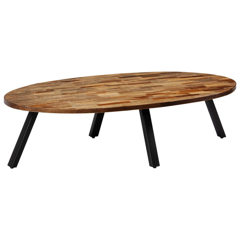 Coffee Table Solid Reclaimed Teak Oval 120x60x30 cm