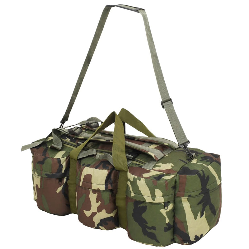 3-in-1 Army-Style Duffel Bag 90 L Camouflage