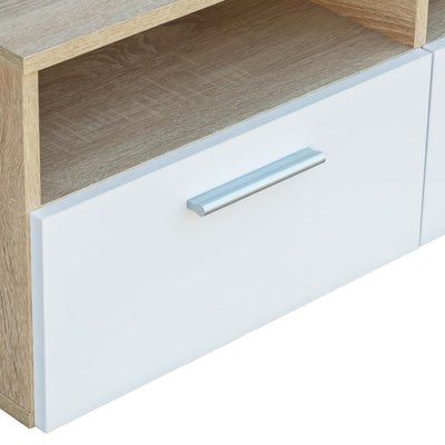 TV Cabinet Chipboard 95x35x36 cm Oak and White - Payday Deals