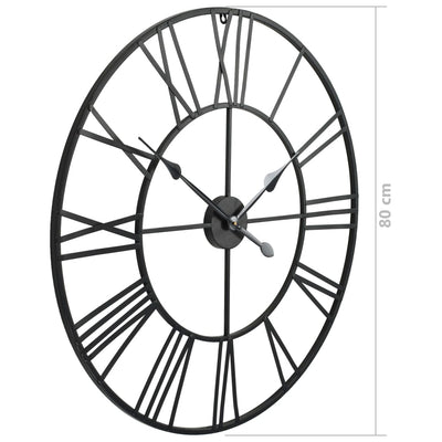 Vintage Wall Clock with Quartz Movement Metal 80 cm XXL