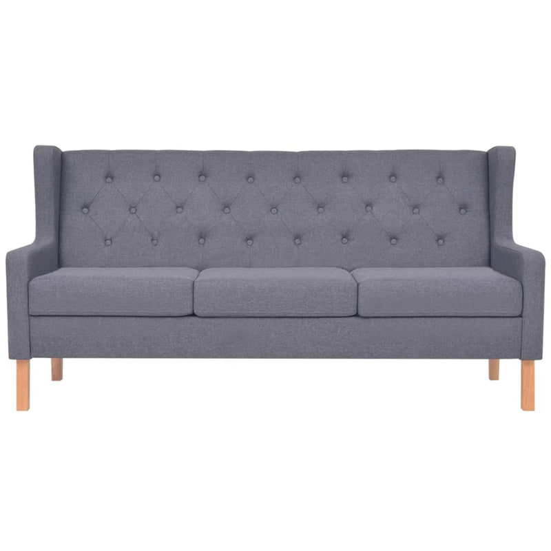 Sofa Set 2 Pieces Fabric Grey