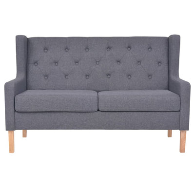 Sofa Set 2 Pieces Fabric Grey