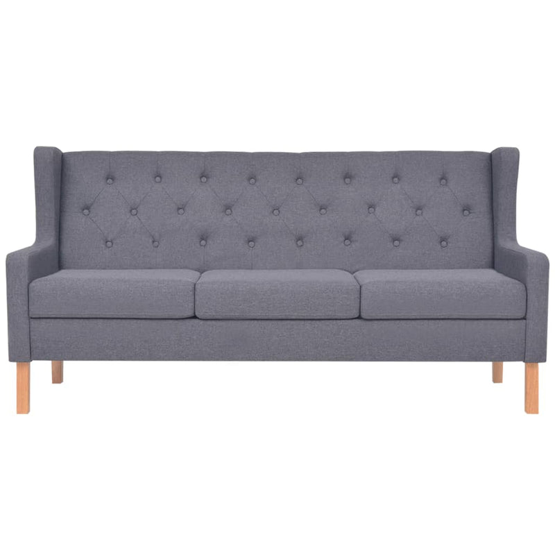 Sofa Set 3 Pieces Fabric Grey