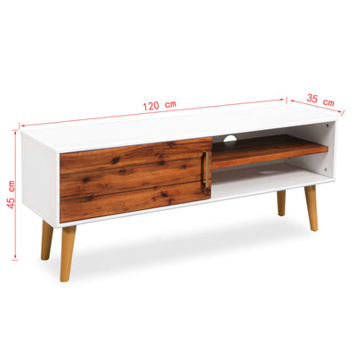TV Cabinet Solid Acacia Wood 120x35x45 cm