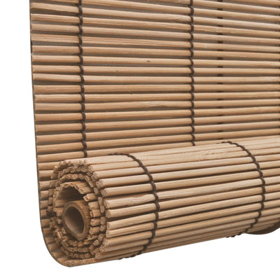 Roller Blind Bamboo 140x220 cm Brown