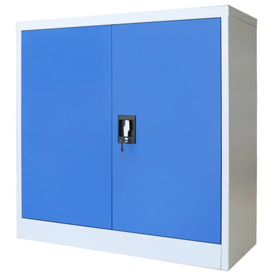 Office Cabinet Metal  90x40x90 cm Grey and Blue