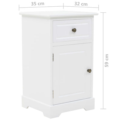 Bedside Cabinet MDF and Pinewood 35x32x59 cm