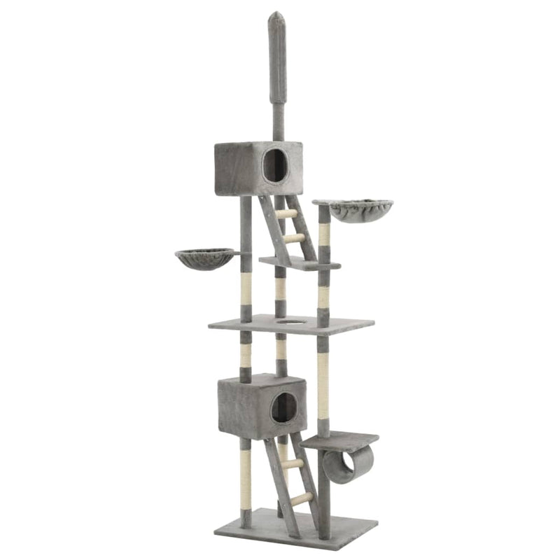 Cat Tree with Sisal Scratching Posts 230-260 cm Grey