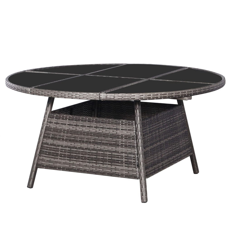 Garden Table Grey 150x74 cm Poly Rattan