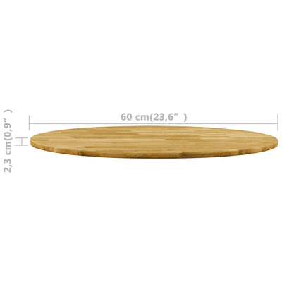 Table Top Solid Oak Wood Round 23 mm 600 mm