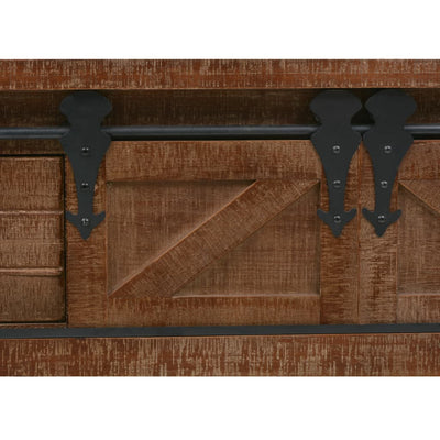 Console Table Solid Fir Wood 131x35.5x75 cm Brown