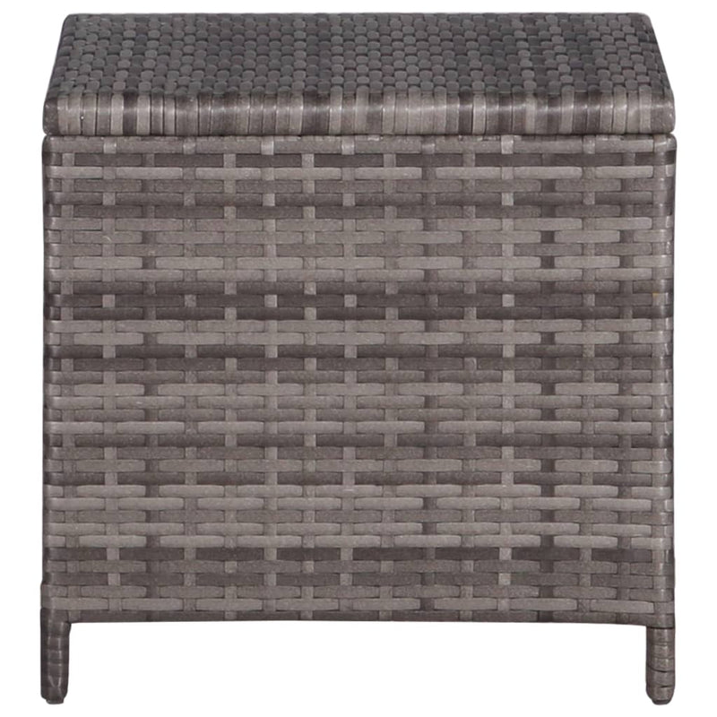 Sun Lounger with Table Poly Rattan Grey