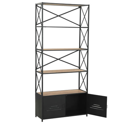 Bookcase Solid Firwood and Steel 80x32.5x180 cm