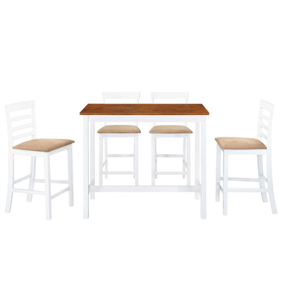 Bar Table and Stool Set 5 Pieces MDF Dark Brown