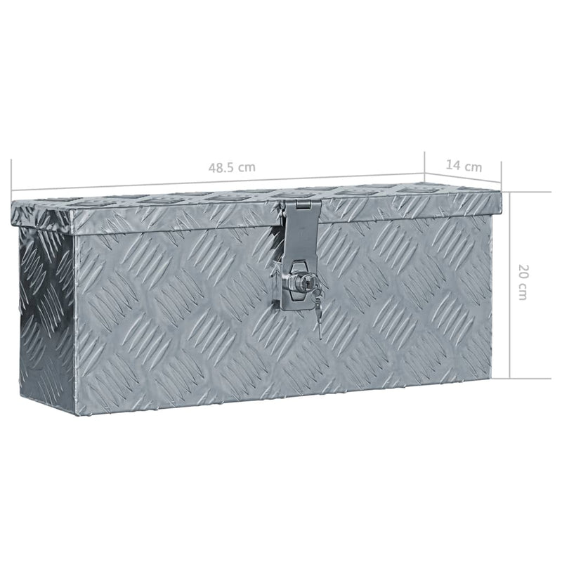 Aluminium Box 48.5x14x20 cm Silver