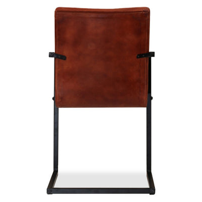 Dining Chairs 6 pcs Brown Real Leather