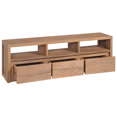 TV Cabinet Solid Teak Wood with Natural Finish 120x30x40 cm