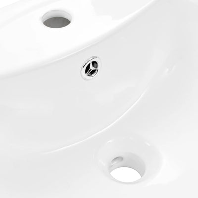 Freestanding Basin with Pedestal Ceramic White 650x520x200 mm