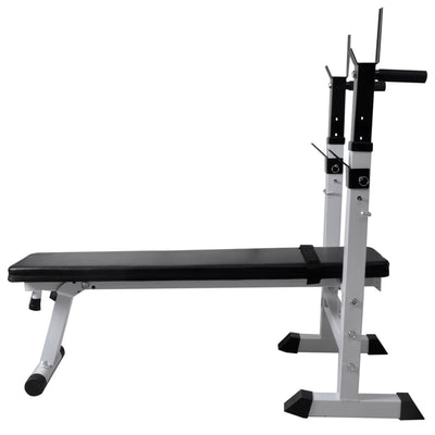Workout Bench with Weight Rack&Barbell and Dumbbell Set 120 kg