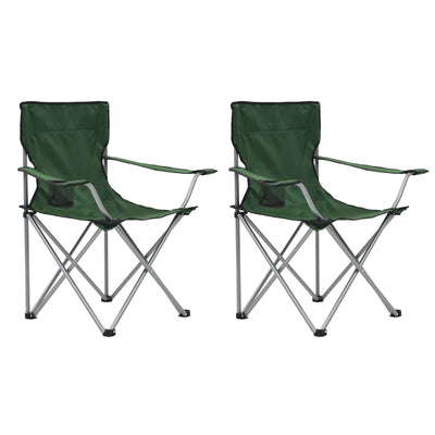 Camping Table and Chair Set 3 Pieces Green