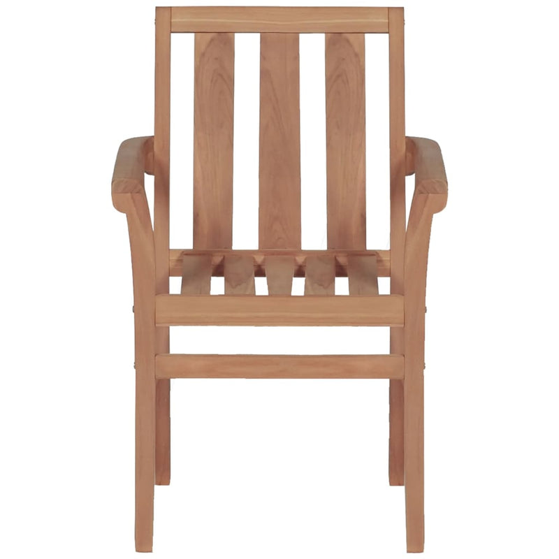 Stacking Garden Chairs 2 pcs Solid Teak Wood