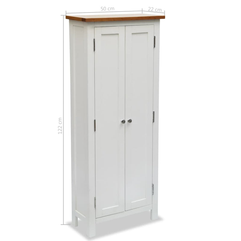 Media Storage Cabinet 50x22x122 cm Solid Oak Wood