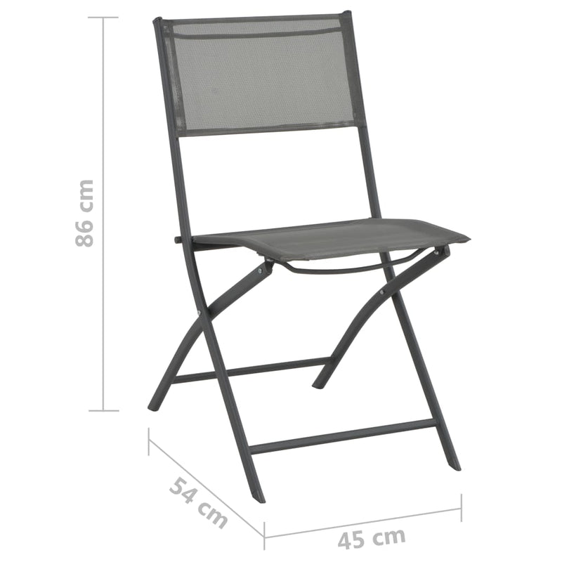Folding Outdoor Chairs 2 pcs Steel and Textilene
