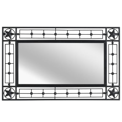 Garden Wall Mirror Rectangular 50x80 cm Black