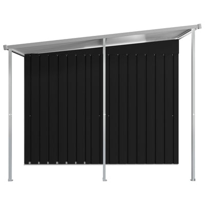 Garden Shed with Extended Roof Anthracite 346x236x181 cm Steel
