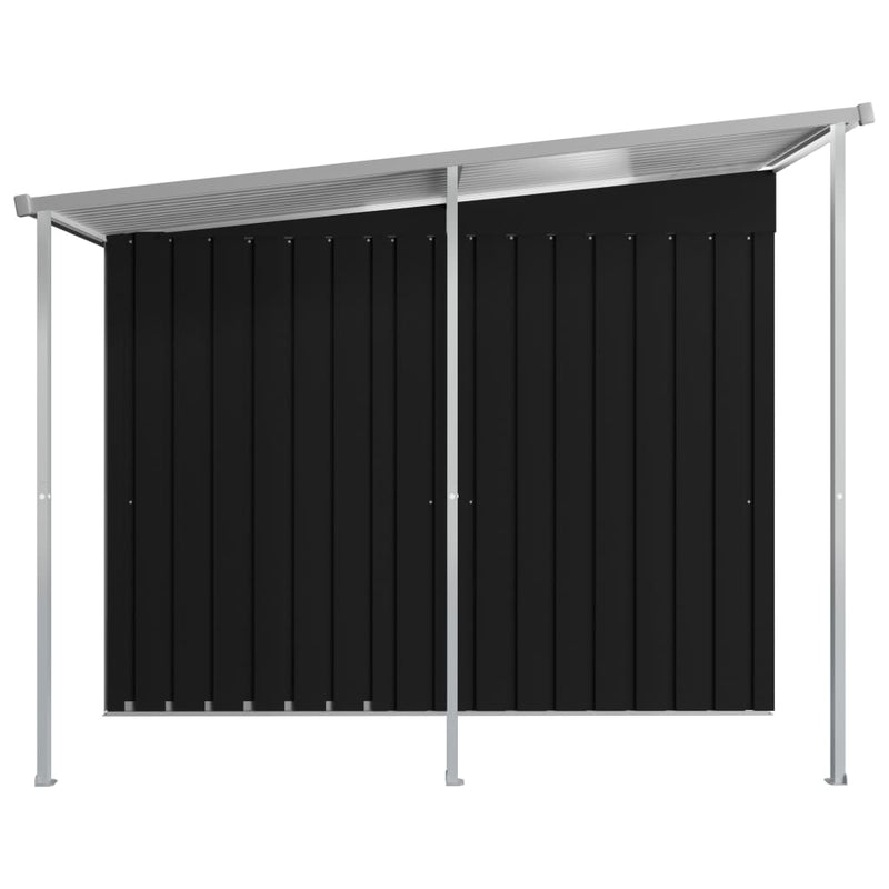 Garden Shed with Extended Roof Anthracite 346x236x181 cm Steel