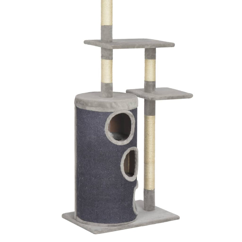 Cat Tree with Sisal Scratching Posts Grey 260 cm