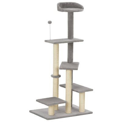 Cat Tree with Sisal Scratching Post Grey 125 cm - Payday Deals