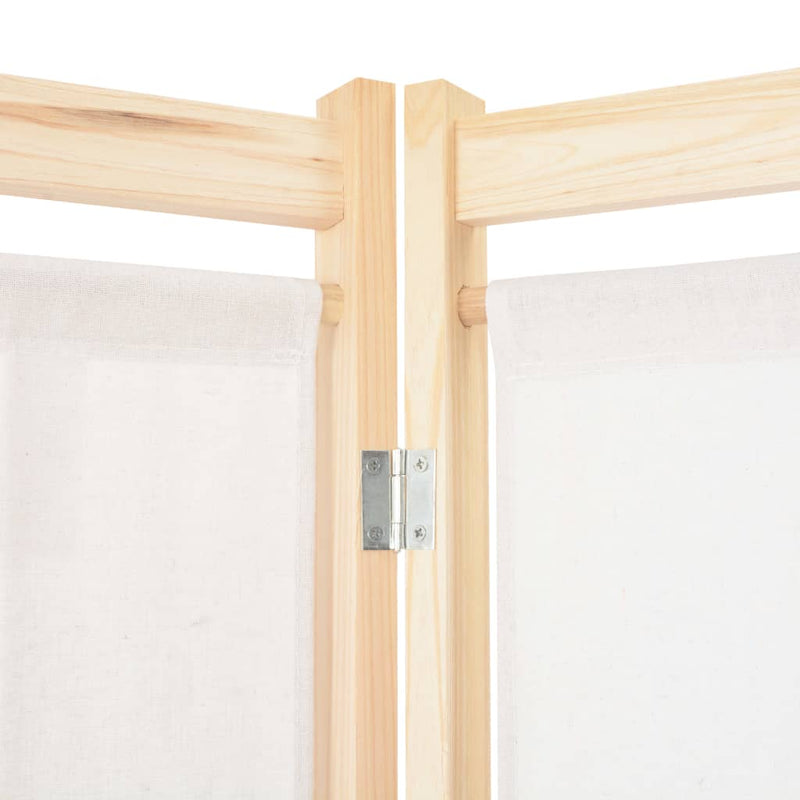 4-Panel Room Divider Cream 160x170x4 cm Fabric