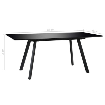 Dining Table High Gloss Black 180x90x76 cm MDF