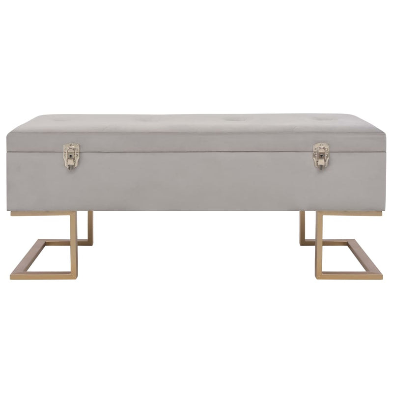 Bench with Storage Compartment 105 cm Grey Velvet