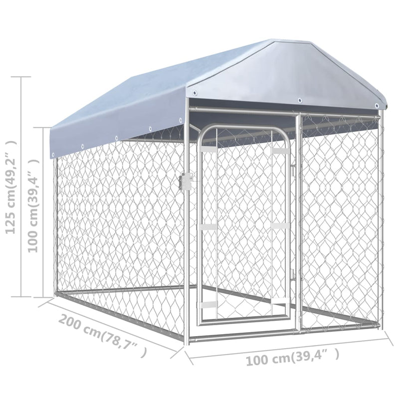 Outdoor Dog Kennel with Roof 200x100x125 cm - Payday Deals