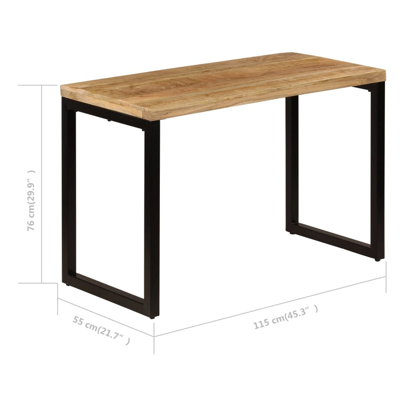 Dining Table 115x55x76 cm Solid Mango Wood and Steel