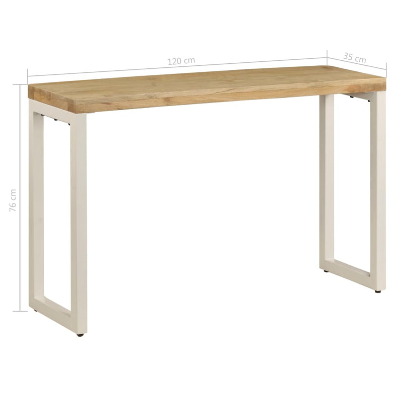 Console Table 120x35x76 cm Solid Wood Mango and Steel